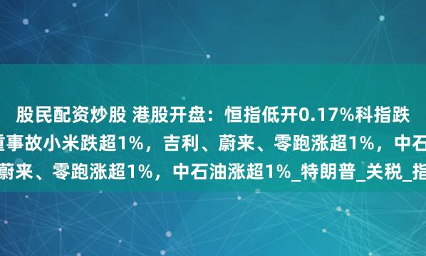 股民配资炒股 港股开盘：恒指低开0.17%科指跌0.16%！小米SU7严重事故小米跌超1%，吉利、蔚来、零跑涨超1%，中石油涨超1%_特朗普_关税_指数
