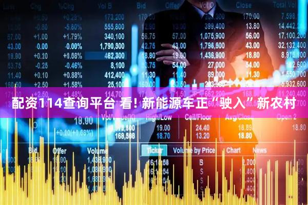 配资114查询平台 看! 新能源车正“驶入”新农村